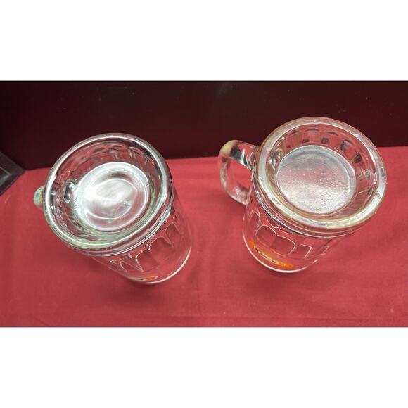 Vintage Set Of 2 A&W Root Beer Soda Mugs 5” Tall Heavy Glass Dimple Sides - Picture 8 of 10
